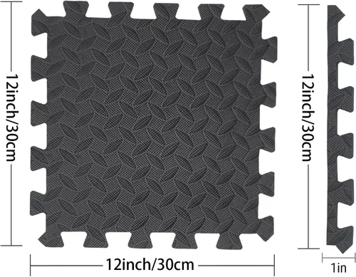 Miniatura 4 de Febyyer Tapete de espuma suave entrelazado – Juego de 20 azulejos protectores de suelo de gimnasio, alfombrillas de ejercicio EVA rompecabezas