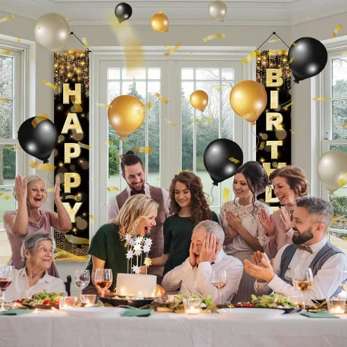 Miniatura 3 de Cartel de decoración de cumpleaños, letrero de puerta de feliz cumpleaños para hombres, mujeres, niños y niñas, ideal para decoración de cumpleaños