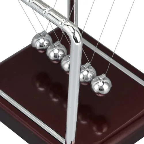 Miniatura 7 de Péndulo Newtons, bola clásica de equilibrio Newton, bola educativa de ciencia de física, bola oscilante, de metal, movimiento perpetuo, adorno