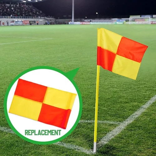 Miniatura 5 de Juexica Banderas de esquina de fútbol de repuesto, 4 unidades, banderas de árbitro portátil, grande, cuadradas, para campo de juego, para fútbol