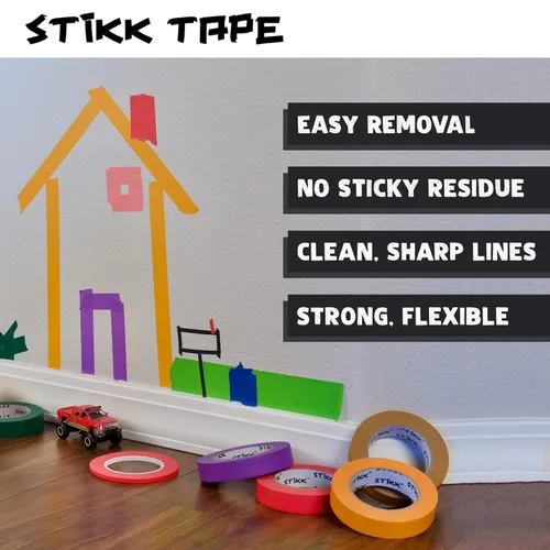 Miniatura 5 de STIKK Cinta para pintores – 1 paquete de cinta de pintor negra – 2 pulgadas x 60 yardas – Cinta de pintura para pintura, bordes, molduras, techos