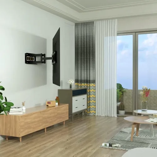 Miniatura 8 de Soporte de pared de TV de movimiento completo resistente para televisores de 55 a 100 pulgadas, 187 libras, placa de pared monolítica, marco frontal