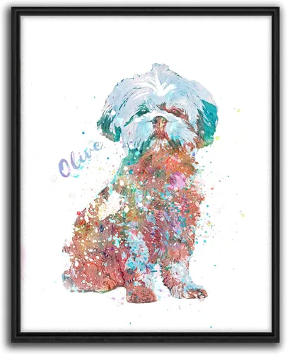 Miniatura 29 de Personal-Prints Regalo de arte personalizado para pared de perro, impresión artística moderna personalizada única de estilo acuarela La raza
