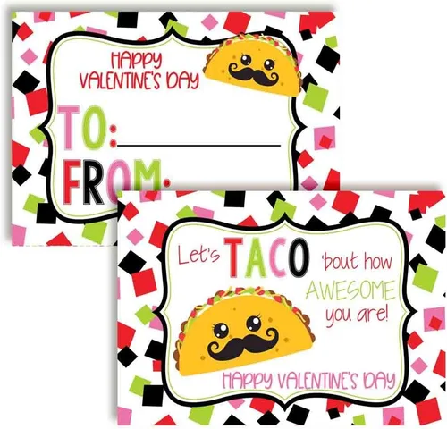 Miniatura 21 de AmandaCreation - Tarjetas para el día de San Valentín con chispas de chocolate con chispas de chocolate para regalar a amigos y compañeros de clase