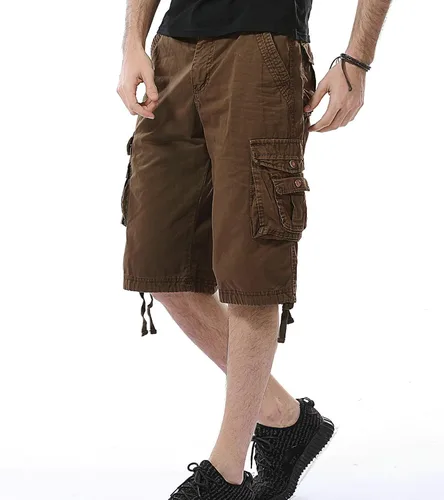 Miniatura 3 de DONGD - Pantalones cortos de camuflaje para hombre, de algodón, de ajuste relajado