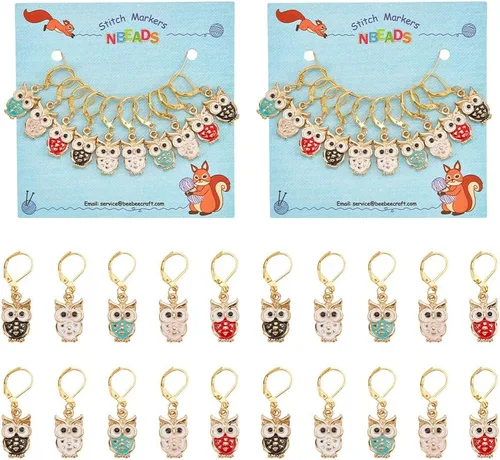 Miniatura 31 de NBEADS 2 Piezas 2 Estilos Cadenas Contador de Filas con Dijes de Abejas, Marcadores de Puntos con Números 0~9 Cuentas Acrílicas Dijes Marcadores