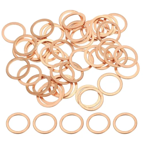 Miniatura 30 de PATIKIL Anilla de arandela de cobre M4, 25 piezas, 4mm ID 8mm OD 1mm de espesor, arandela plana métrica de sello de cobre para tornillos, pernos