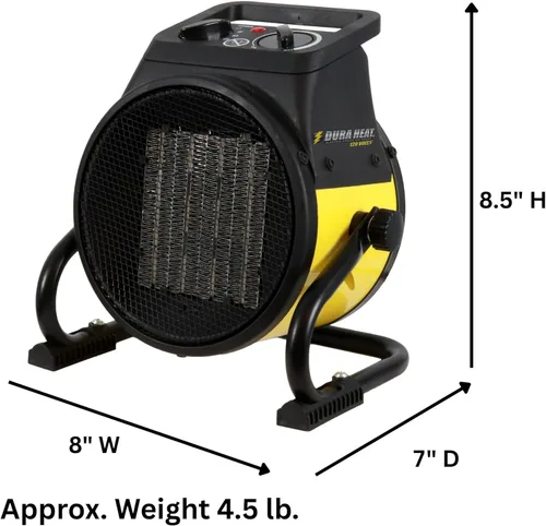 Miniatura 15 de Calentador de aire EUH1465, eléctrico, de Dura Heat, con base pivotante, 5,120 BTU, Amarillo