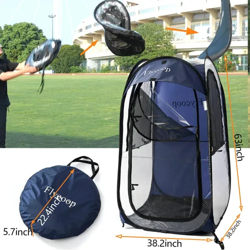 Miniatura 7 de Sports Tent Pop Up Shelter: Flycoop 37" L x 37" W x 63" H Weather Sports Pod for 1 Person Shelter in Winter Portable Camping Tents Outdoor Cold Azul