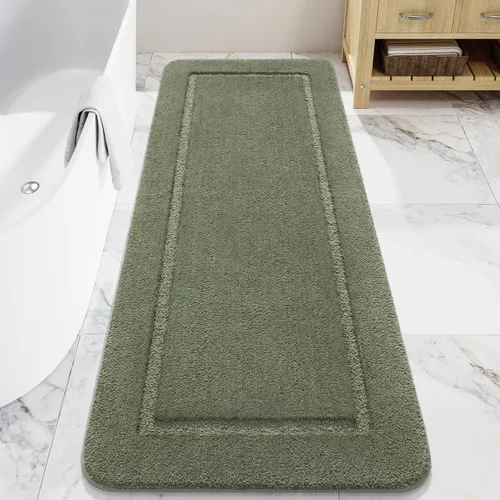Miniatura 26 de LOCHAS Alfombras de baño, alfombra larga de baño de 24" x 60", alfombra antideslizante lavable para baño, alfombra suave y gruesa absorbente