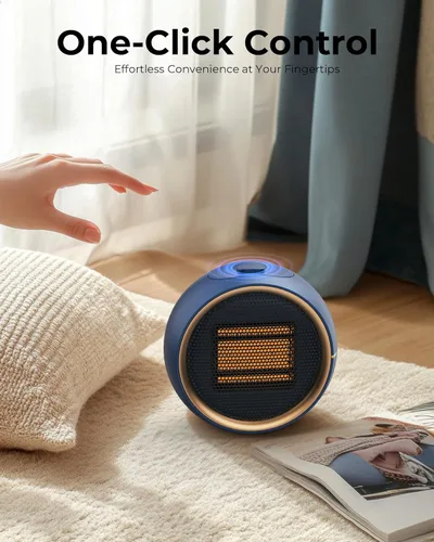 Miniatura 7 de Calentador de espacio para uso en interiores, calentador eléctrico portátil con calentamiento rápido 2S y cerámica PTC, protección contra