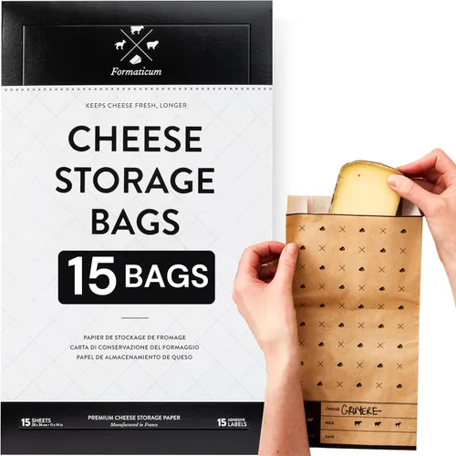 Miniatura 10 de Formaticum - Paquete de 30 bolsas de almacenamiento de queso - Bolsas de papel encerado de 6.25 x 11 pulgadas para mantener el queso o embutidos