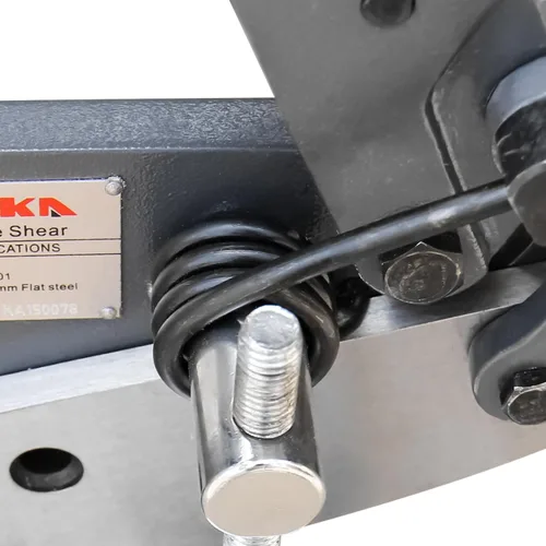 Miniatura 8 de KAKA INDUSTRIAL Cizalla manual de metal HS-12, máquina de corte sin garganta de 12 pulgadas para chapa, acero y barras redondas, herramienta