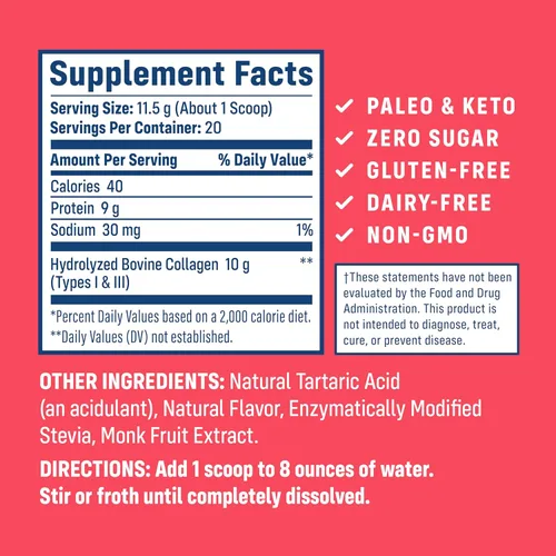 Miniatura 2 de NativePath Péptidos de colágeno - Colágeno hidrolizado tipo 1 y 3. Polvo de proteína keto y paleo alimentado con pasto para cabello, piel, uñas