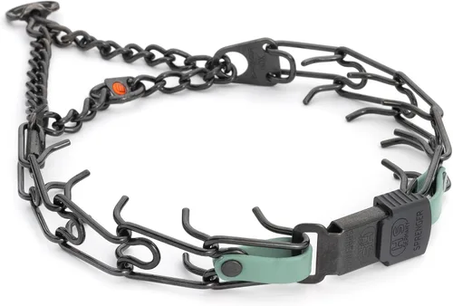 Miniatura 34 de Collar para Perro Herm Sprenger de Acero Inoxidable Negro con Hebilla de Liberación Rápida ClicLock y Inserción de Biothane Collar de Entrenamiento