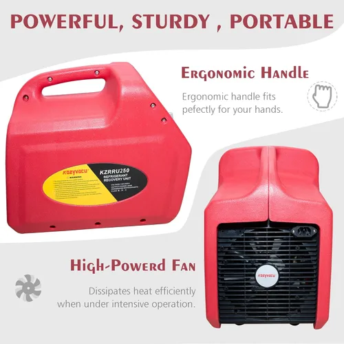 Miniatura 2 de Máquina de recuperación de refrigerante portátil sin aceite para refrigerante líquido y de vapor (cilindro único de 3/4HP)