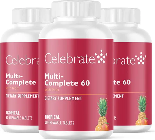Miniatura 7 de Celebrate Vitamins - Masticables multicompletos, 60 mg de hierro, multivitamínico bariátrico diario para pacientes con gastrectomía de manga