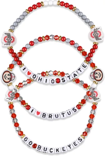Miniatura 74 de FOCO NCAA unisex-adulto Paquete de 3 Pulseras de la Amistad con Cuentas con Logotipo de Equipo Universitario de la NCAA Oficialmente Licenciadas