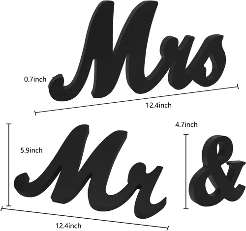 Miniatura 2 de Señales de Señor y Señora para decoración de mesa, letras de madera independientes para accesorios de fotos, decoración rústica de boda, regalo