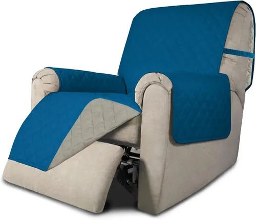 Miniatura 52 de Easy-Going - Funda para sofá, futón y sillón sin reposabrazos, reversible, resistente al agua, para mascotas y niños (azul oscuro/azul claro)