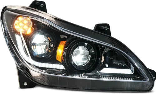Miniatura 11 de Conjunto de par de faros delanteros LED completos Blackout para camiones semi Kenworth T660 170 T270 T370 T660 T700 2008-2019 DRL Halo Secuencial