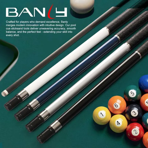 Miniatura 7 de Palo de Billar de Fibra de Carbono Banly - Palo de Billar para Adultos, Palo de Piscina de Baja Deflexión con Anillo de Metal, Palo Profesional