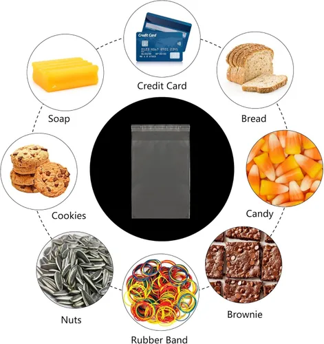 Miniatura 4 de Bolsas de celofán autoadhesivas transparentes de 4 x 5 pulgadas, 1000 bolsas de polietileno OPP sellables de 2 mil para galletas, pan, brownie