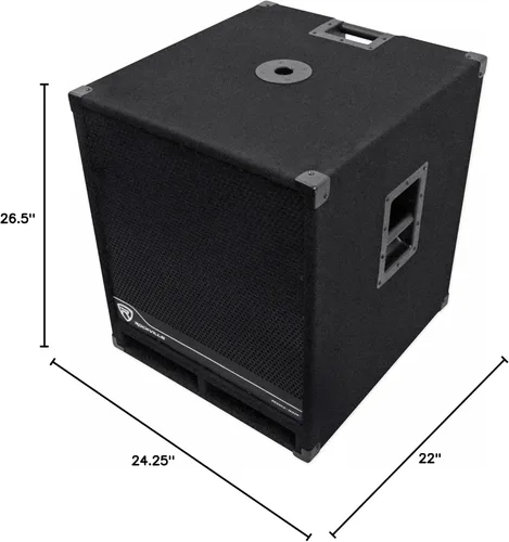 Miniatura 10 de Rockville RBG18S subwoofer PA de 18 pulgadas, 2000 W pico/500 W RMS, alimentación activa, DSP y limitador, crossover ajustable, madera de birch de 7