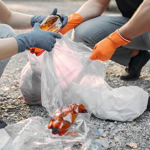 Miniatura 9 de Veska Bolsas de basura transparentes de 30 a 33 galones resistentes (paquete económico de 100 bolsas con lazos) bolsas de basura grandes de plástico