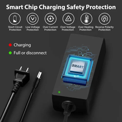 Miniatura 3 de Cargador rápido de 42 V 2 A, adaptador de carga de 36 V para batería de iones de litio 10S 36V Ebike, protección de seguridad múltiple, carga rápida