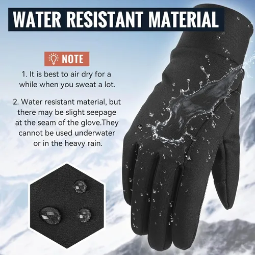 Miniatura 2 de OZERO - Guantes térmicos de invierno para hombres y mujeres, pantalla táctil, resistentes al agua, resistentes al viento, antideslizantes