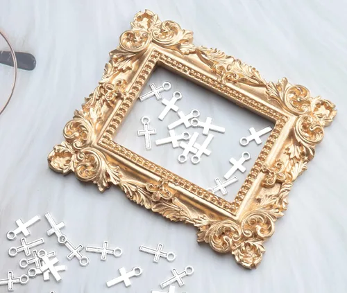 Miniatura 4 de 50 piezas de mini dije de cruz de metal para hacer joyas, encontrar collares, pulseras, aretes, llavero, idea de regalo de bricolaje, accesorios