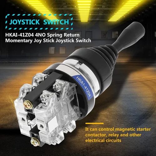 Miniatura 3 de Interruptor de palanca de mando de 4 posiciones 4NO Spring Return Momentary Joy Stick Reemplazo para HKAI-41Z04
