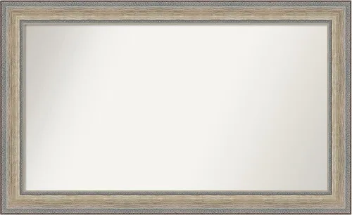 Miniatura 454 de Amanti Art Espejo de baño plateado para sobre fregadero, 28 x 47 pulgadas, espejo rectangular de plata imperial, marco de madera tradicional de gran