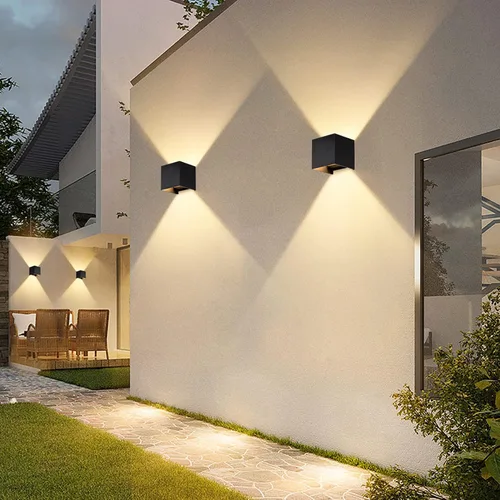 Miniatura 2 de 2 piezas de luces de pared G9 para exterior/interior, apliques de pared con luces hacia arriba y abajo, IP65 impermeables, iluminación moderna