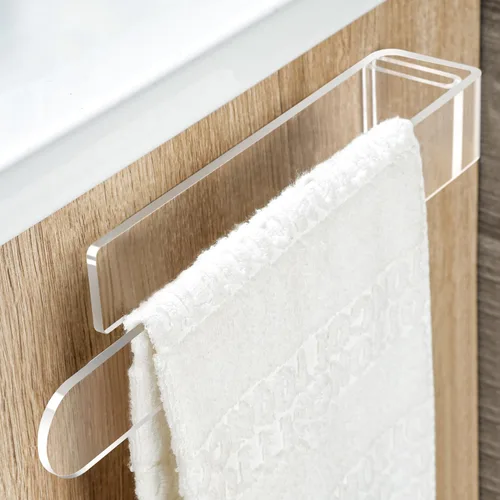 Miniatura 15 de Taozun Toallero – Estante de toalla autoadhesivo de bambú, toallero decorativo de madera natural para baño, barra de toalla montada en la pared de 8