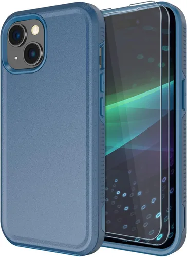 Miniatura 30 de Diverbox Funda para iPhone 15 [a prueba de golpes] [a prueba de caídas] [protector de pantalla de vidrio templado], funda de protección resistente