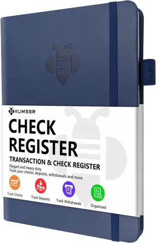 Miniatura 6 de Registro de cheques - Registros de cheques elegantes para chequera personal con registros de cheques y transacciones, registro de chequera de tapa