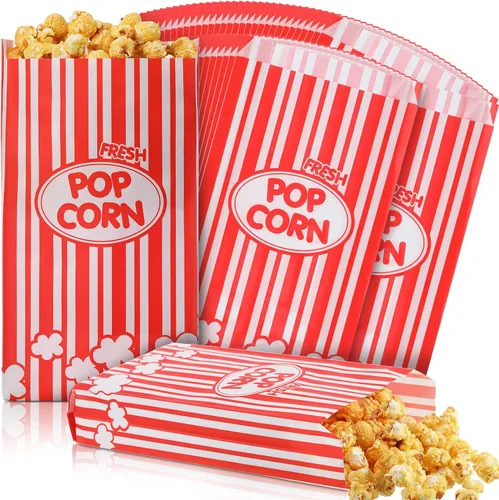 Potchen 300 bolsas de palomitas de maíz, bolsas de papel a granel, bolsas de palomitas de maíz, bolsas de palomitas de maíz, contenedor desechable