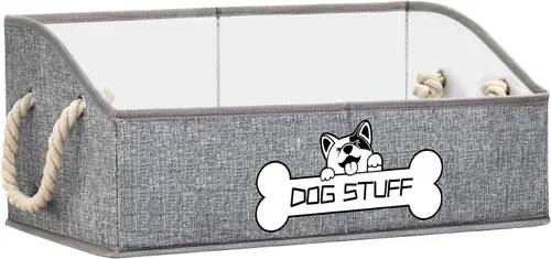 Caja de juguetes de tela plegable para perros y contenedor de almacenamiento con asa, cesta trapezoidal, organizador de pecho para juguetes, mantas