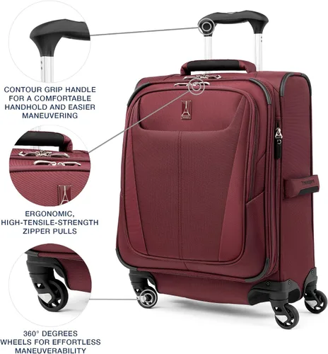 Miniatura 236 de Travelpro Maxlite 5 - Juego de 2 piezas de equipaje de mano de tela, expandibles con 4 ruedas giratorias, bolso blando para debajo del asiento, Negro
