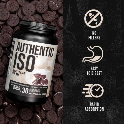 Miniatura 4 de Jacked Factory Auténtico polvo aislado de proteína de suero ISO, bajo en carbohidratos, proteína de construcción muscular sin OMG sin rellenos