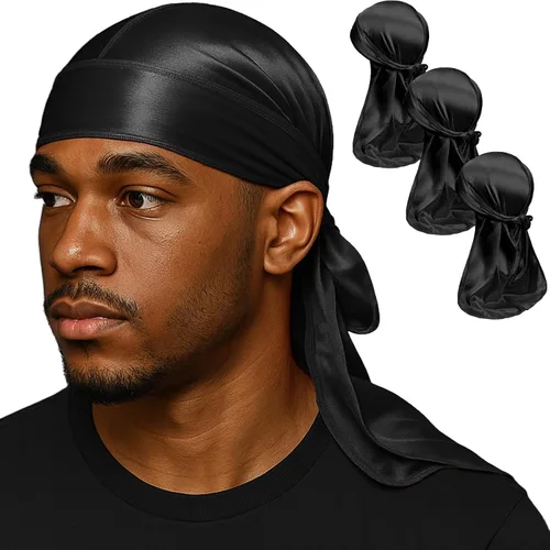 Miniatura 7 de Premium Durag Pack for Men, Silky Doo Rag for 360 540 720 Waves