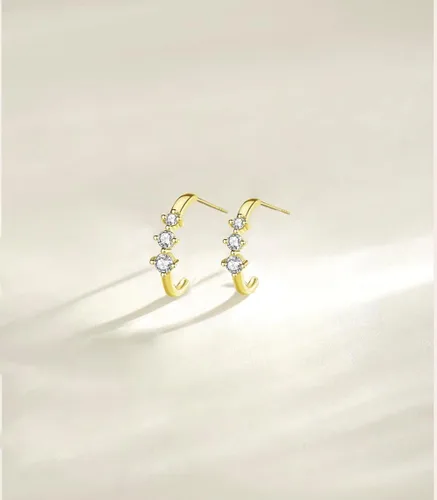 Miniatura 3 de brazalete pequeño aro abierto diamand oro plata