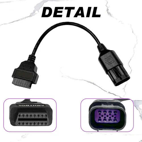 Miniatura 6 de Cable adaptador OBD1 de 8 pines para motocicleta Polaris ATV RZR a OBD2 de 16 pines, conector de diagnóstico para motocicleta, compatible