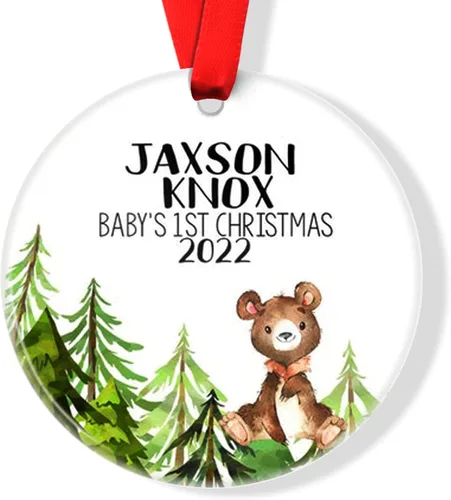 Miniatura 12 de Mountains Baby - Adorno de Navidad para bebé, adorno de Navidad personalizado para bebé, adorno de aventura espera para bebé, adorno navideño