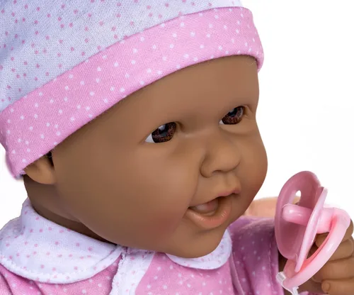 Miniatura 2 de JC Toys La Baby Hispanic - Muñeca bebé de cuerpo suave pequeño de 16 pulgadas La Baby Lavable Removible rosa y blanco con sombrero, chupete