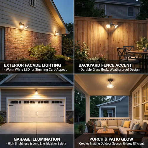 Miniatura 7 de Reflector de vidrio PAR38 bombillas LED, luz blanca cálida, 18 W, luz de inundación para interiores y exteriores, impermeable, paquete de 4