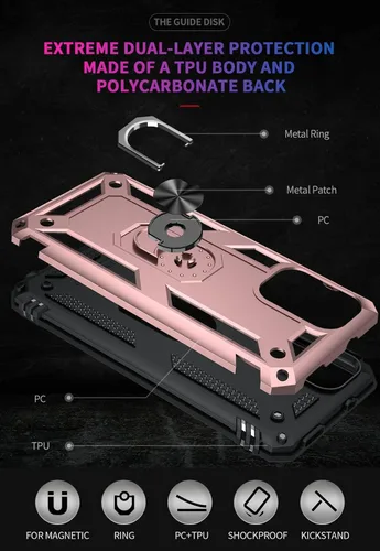 Miniatura 5 de Funda para Mi para Poco M3 Pro/para Redmi Note 10T 5G con protector de pantalla de vidrio templado, [grado militar] Soporte magnético de montaje