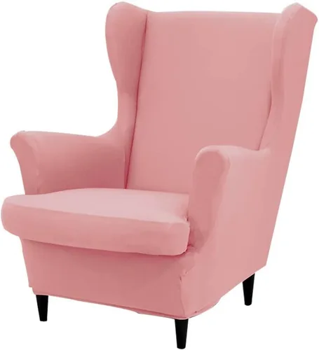 Miniatura 31 de Fundas para silla Wingback, 2 piezas, fundas elásticas para sillón de ala de color sólido con parte inferior elástica, protector de muebles